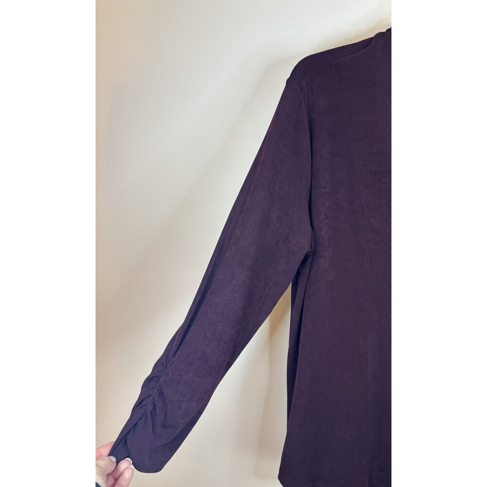 CHICO'S Travelers Dark Mulberry One Button Jacket 2 Large 12/14 Cardigan - Picture 7 of 12